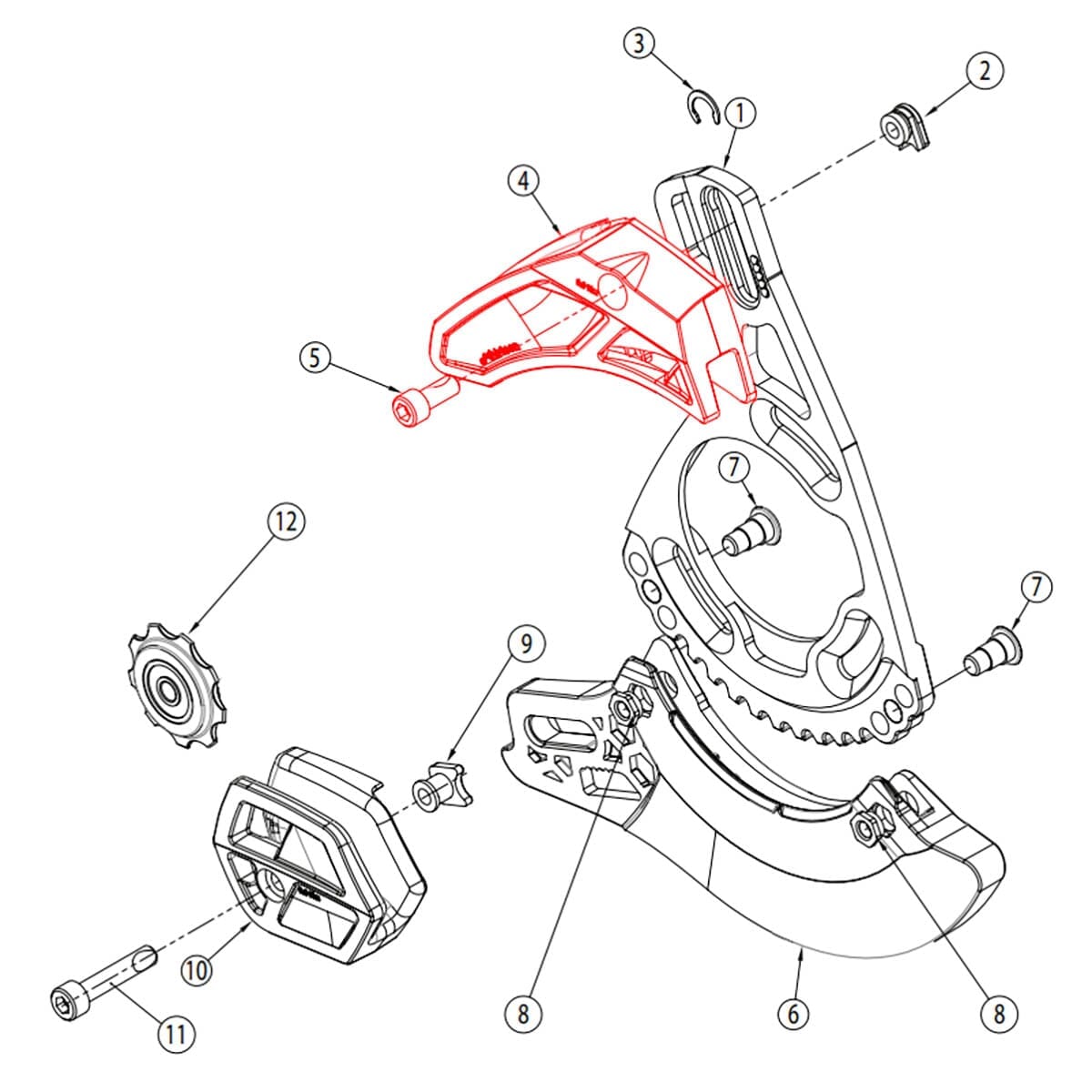 Guide Supérieur pour Guide-Chaîne E-THIRTEEN LG1+/LS1+/XCX Noir #SLDR.LG1+UPR.B