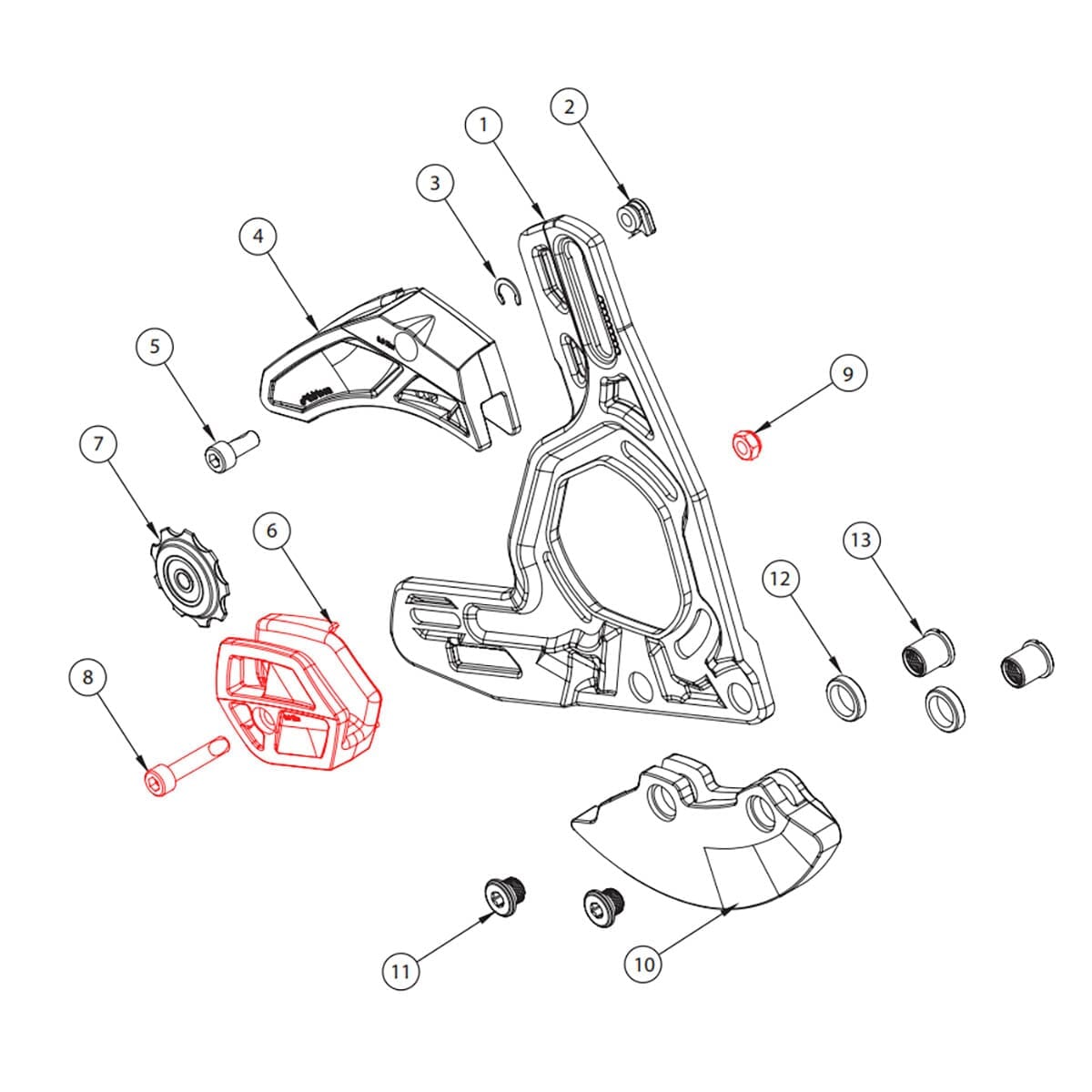 Guide Inférieur pour Guide-Chaîne E-THIRTEEN LG1+/LS1+ Noir #SLDR.LG1+LWR.B