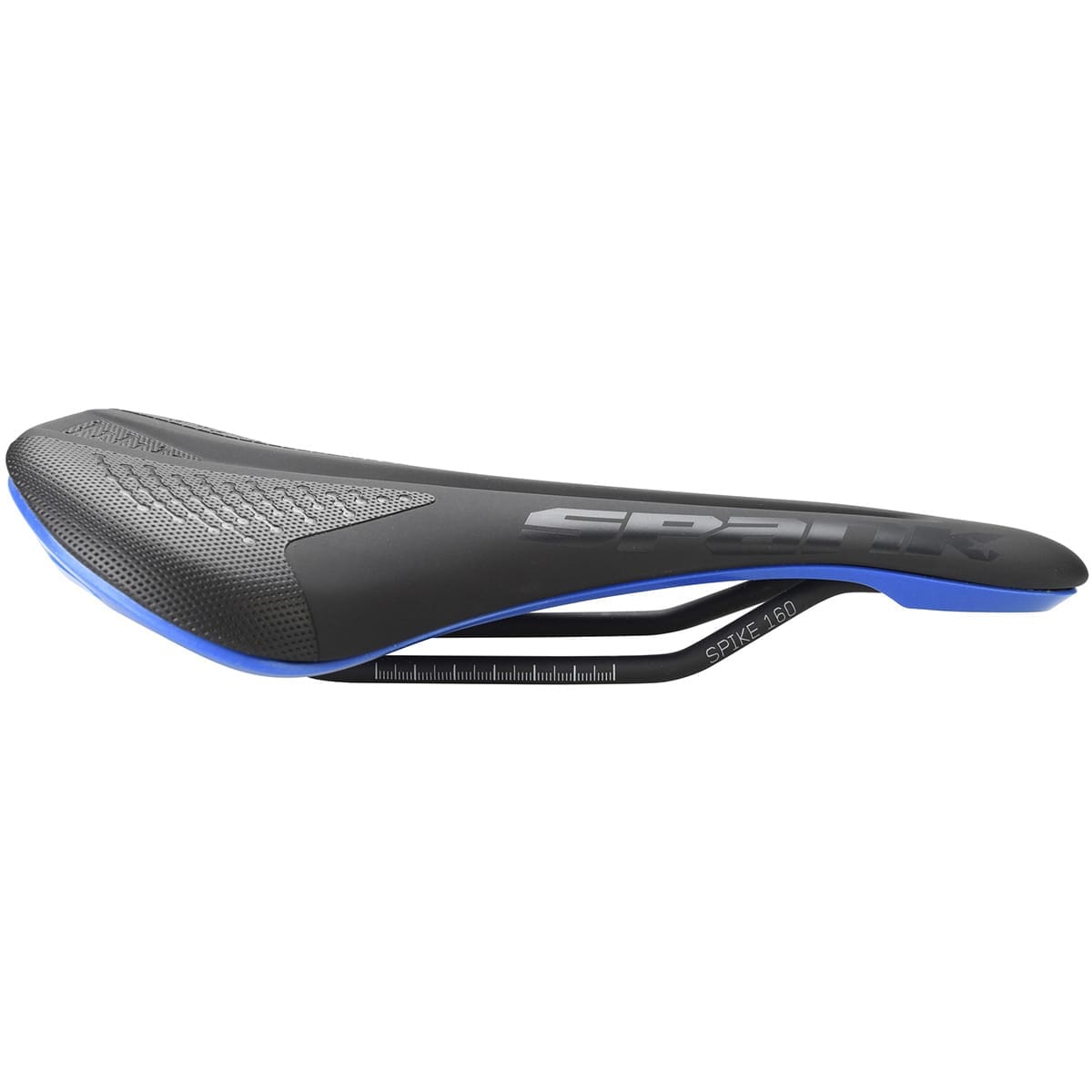 Selle SPANK SPIKE 160 Cuir Rails Chromo Noir/Bleu