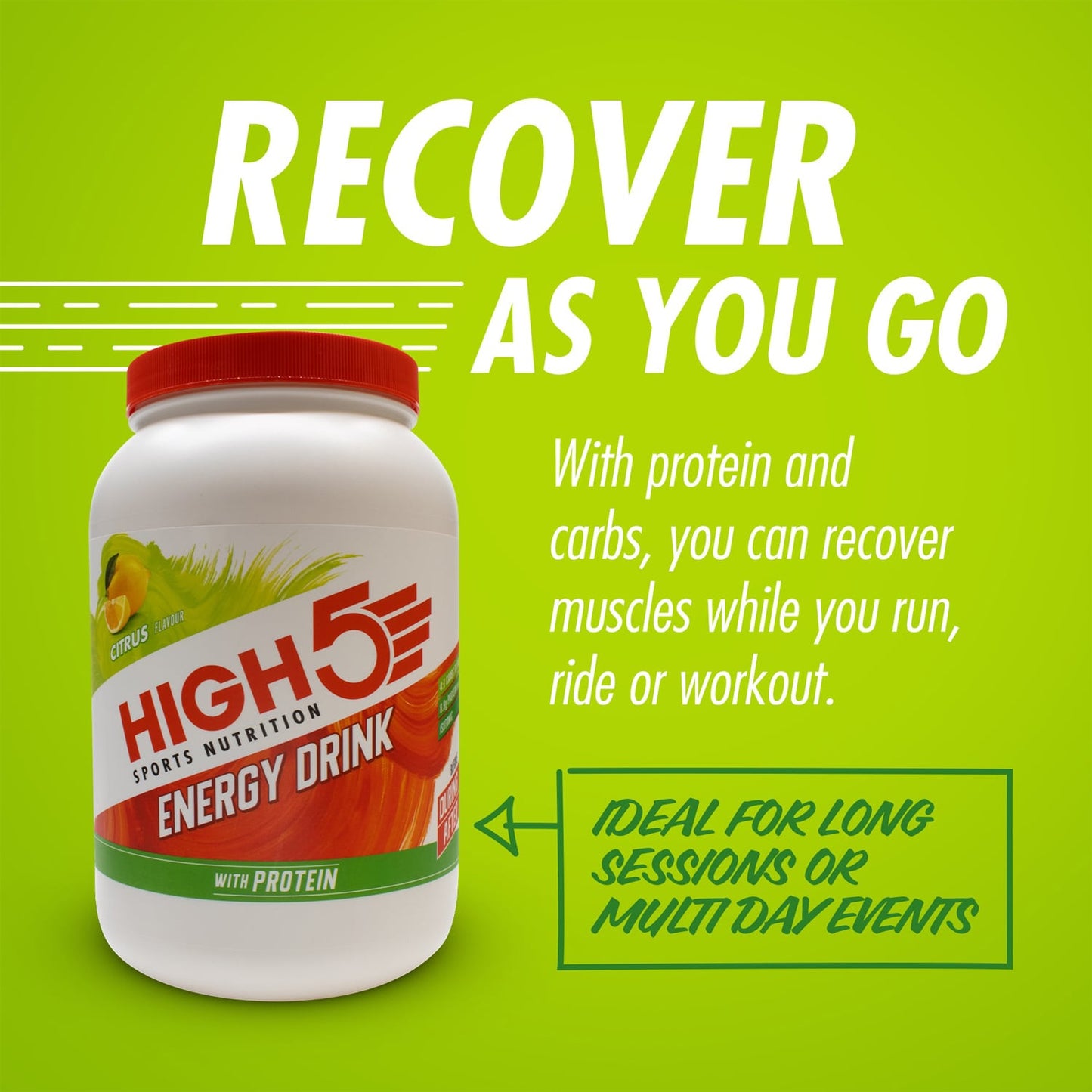 Boisson Énergétique HIGH5 ENERGY DRINK PROTEIN (1.6kg) Citron