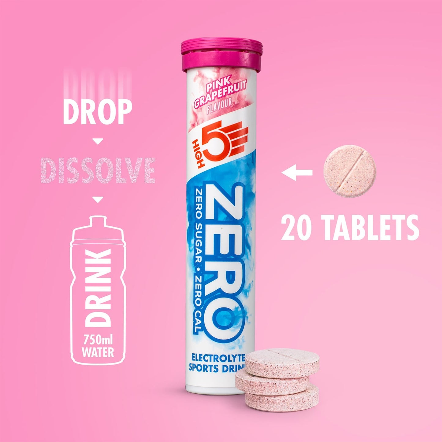 Boisson Anticrampe HIGH5 ZERO Tube de 20 Pastilles Pamplemousse