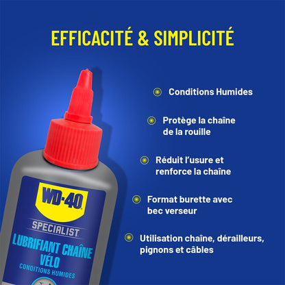 Lubrifiant Chaîne WD-40 SPECIALIST Conditions Humides (100 ml)