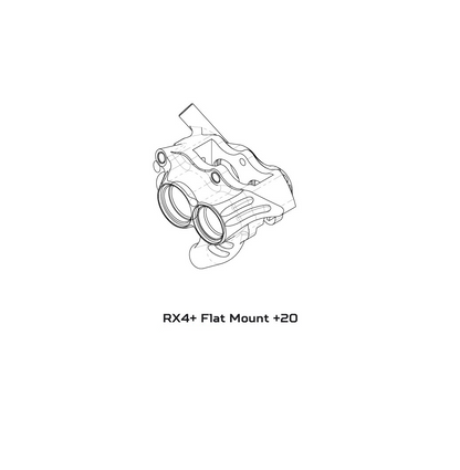 Etrier de Frein HOPE RX4+ SL FM 34mm (+20) 4 Pistons DOT Rouge