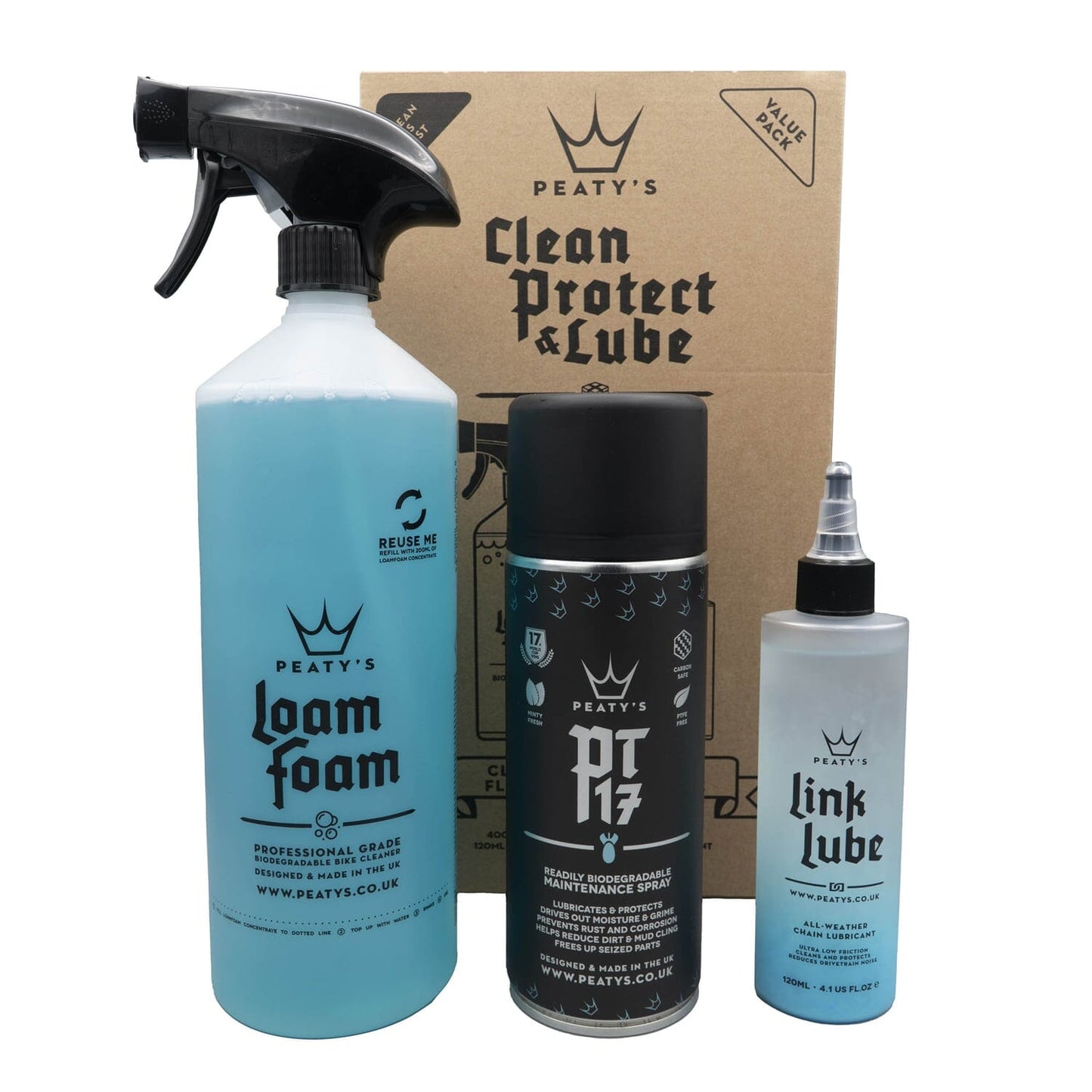 Kit d'Entretien PEATY'S WASH PREVENT LUBRICATE STARTER PACK