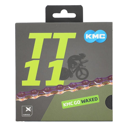 Chaîne 11V KMC TT11 Waxed Neo Chrome Ciré