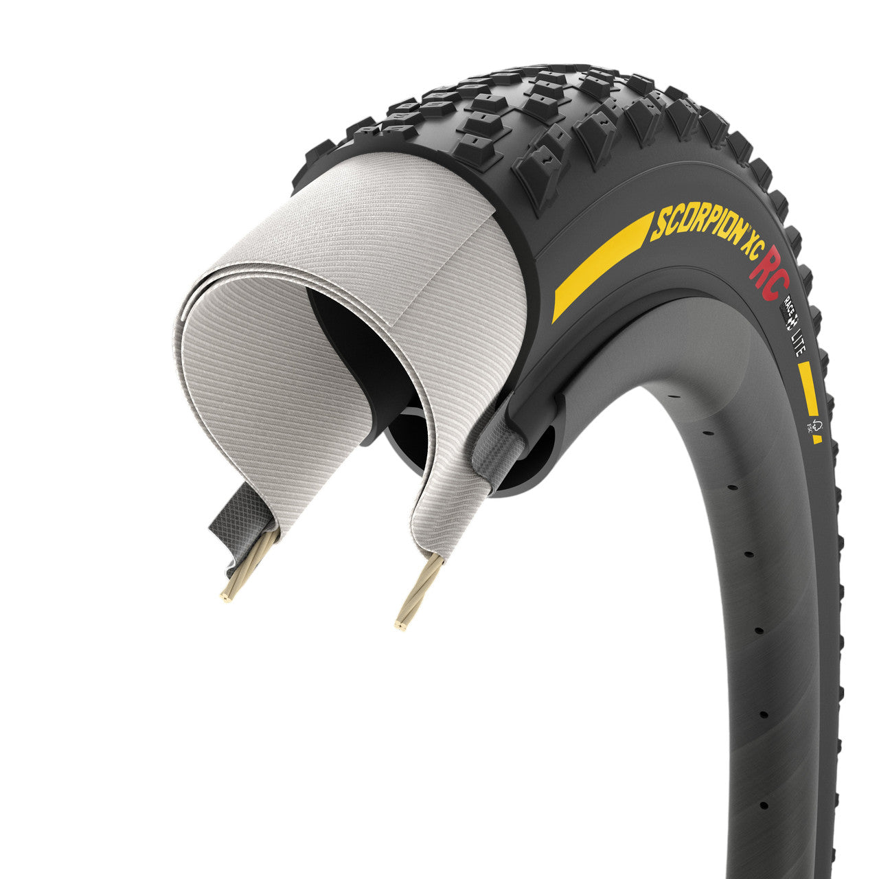 Pneu PIRELLI SCORPION RACE XC RC Lite 29x2.40 Tubeless Ready Souple Noir/Jaune Team Edition