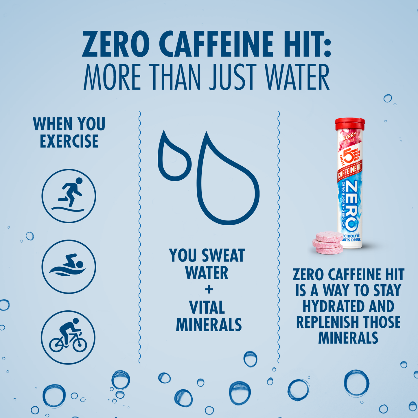 Pastilles d'Hydratation Electrolytes HIGH5 ZERO Caffeine (x20) Fruits Rouge