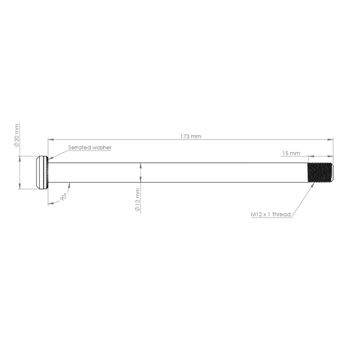 Axe de Roue Arrière BURGTEC 173,7 mm pour Cadres Santa Cruz Noir