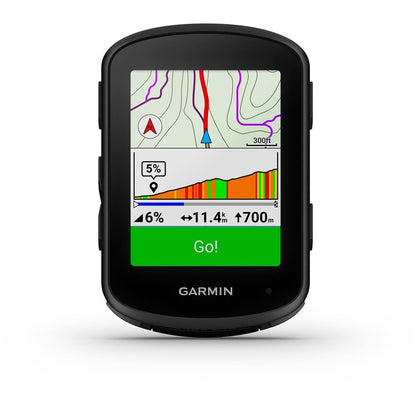 Compteur GPS GARMIN EDGE 840 — vue de face, navigation et profil de montée