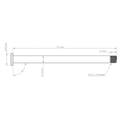 Axe de Roue Arrière BURGTEC 171 mm pour Cadre Yeti Argent