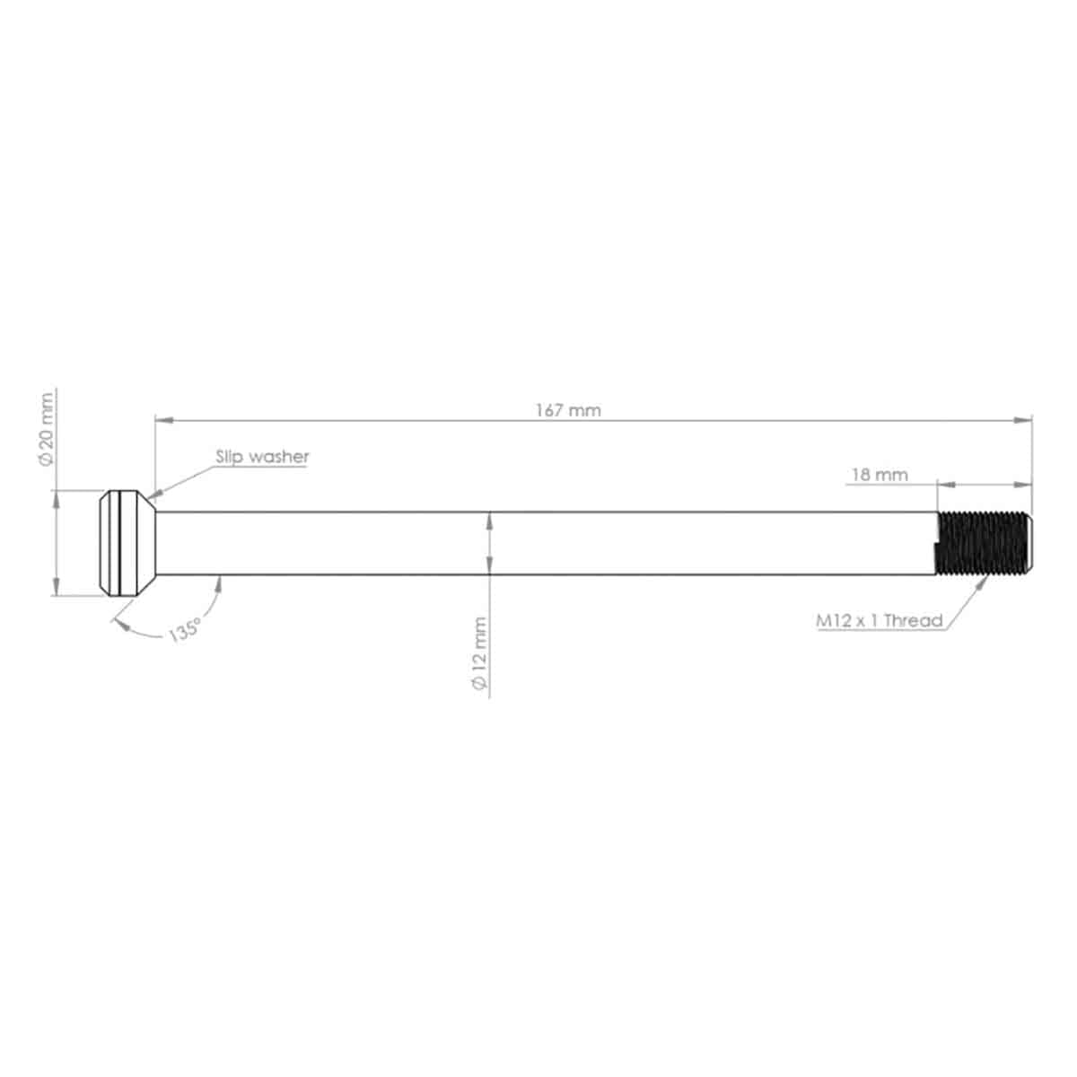 Axe de Roue Arrière BURGTEC 171mm pour Cadres Transition Or