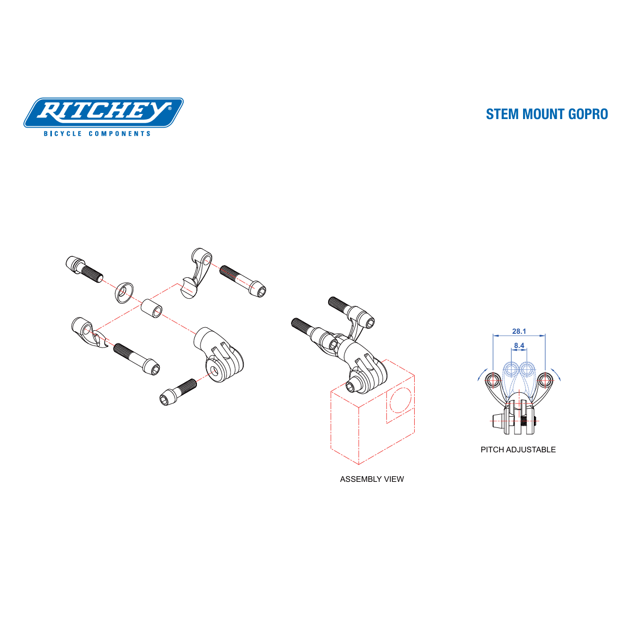 Kit de Montage RITCHEY pour Caméra GoPro