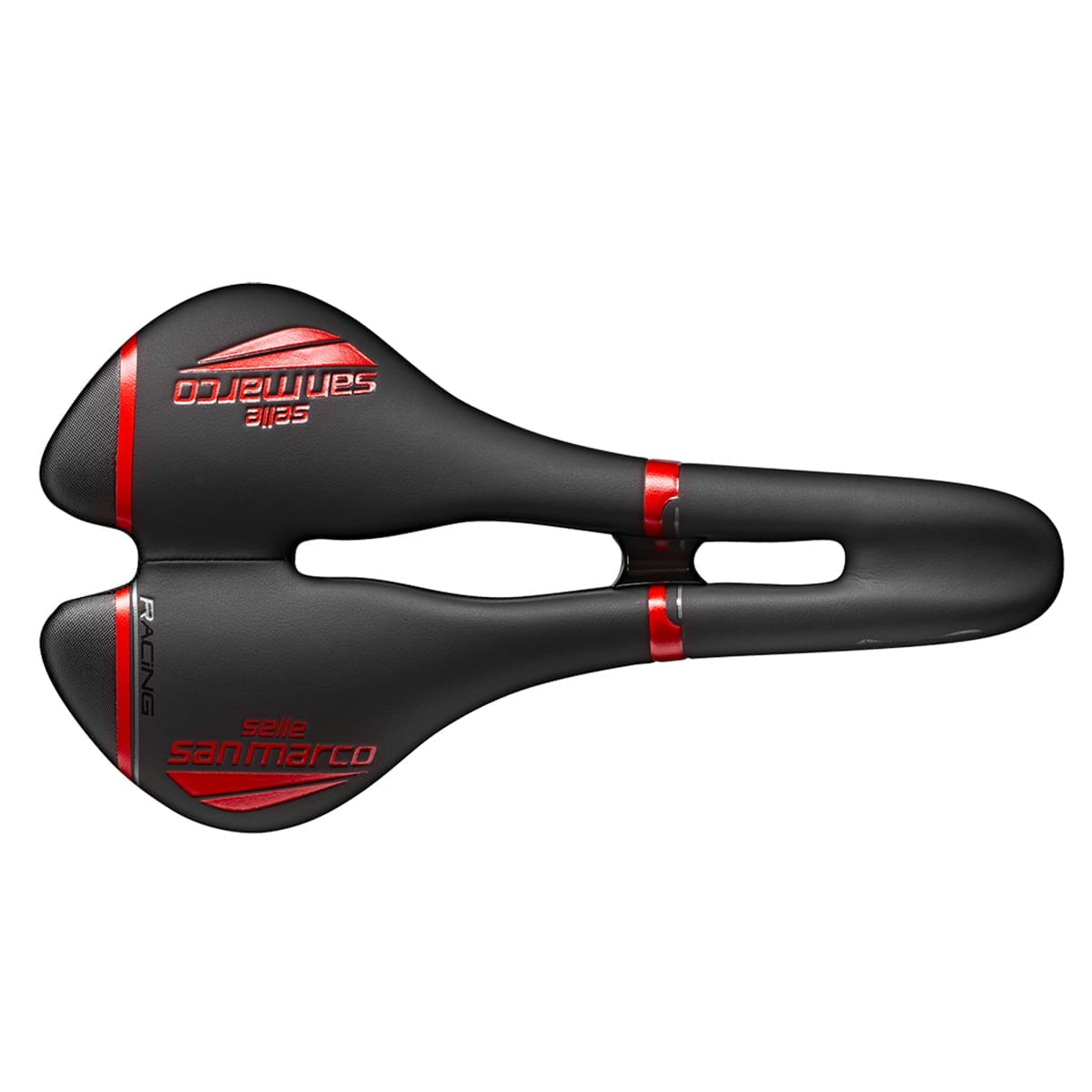 Selle SELLE SAN MARCO ASPIDE RACING OPEN FIT NARROW Rails Xsilite Blanc/Noir/Rouge