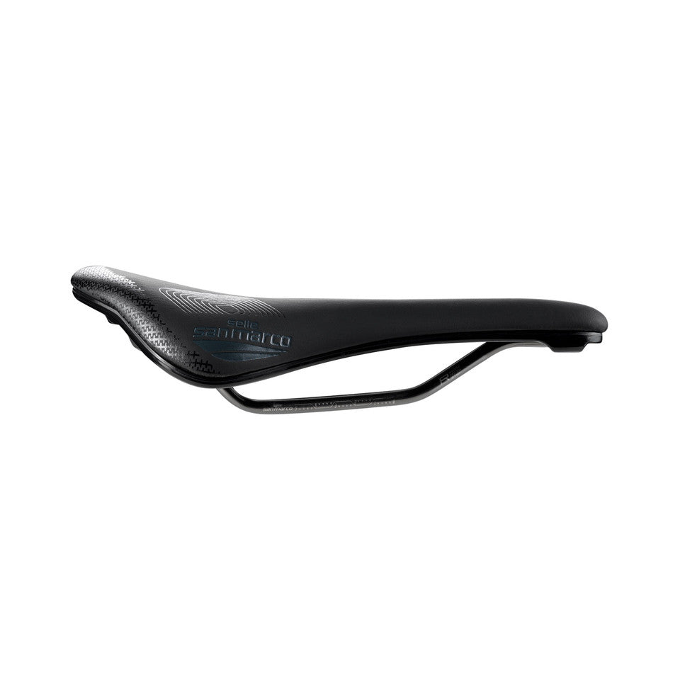 Selle SAN MARCO SHORTFIT 2.0 SUPERCOMFORT OPEN-FIT RACING S3 Largeur 140mm Rails Acier Xsilite