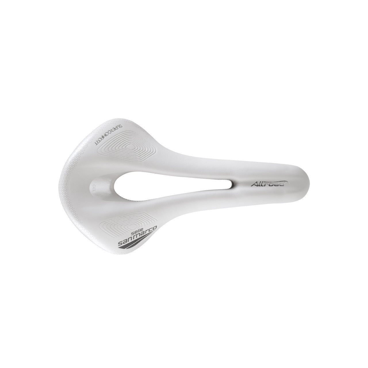 Selle SAN MARCO ALLROAD SUPERCONFORT OPEN-FIT RACING L3 Largeur 146mm Rails Acier Xsilite Gris/Blanc