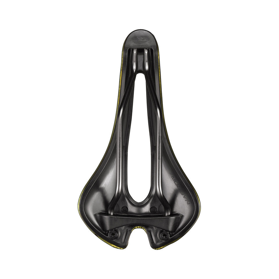 Selle SAN MARCO ASPIDE SHORT OPEN-FIT RACING L3 Largeur 155mm Rails Acier Xsilite Or