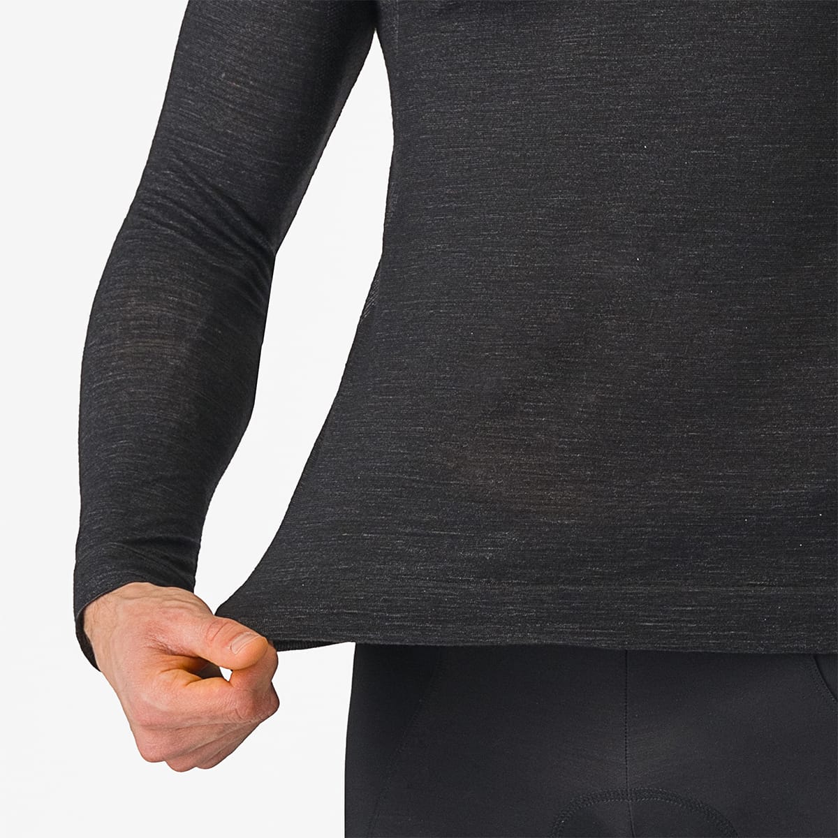 Sous-Vêtement CASTELLI MERINO SEAMLESS Manches Longues Noir