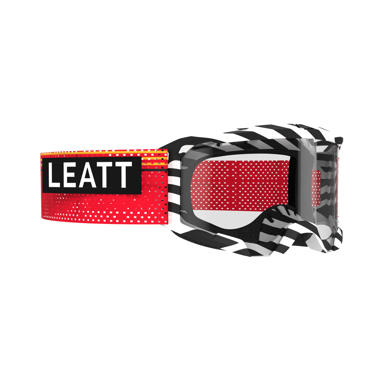 Masque LEATT VELOCITY 4.0 MTB X-FLOW Stripe Noir/Blanc/rouge Écran Transparent