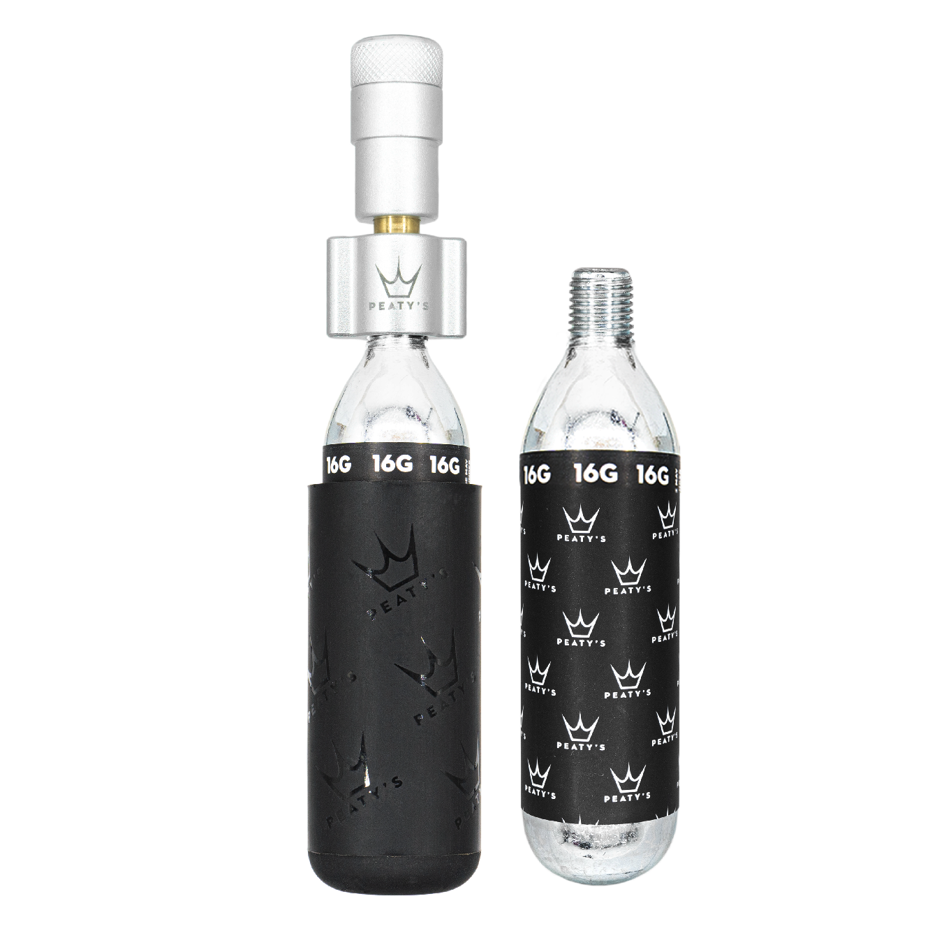Percuteur CO2 PEATY'S HOLESHOT ROAD/GRAVEL + 2 Cartouches CO2 Filetée 16 g Silver