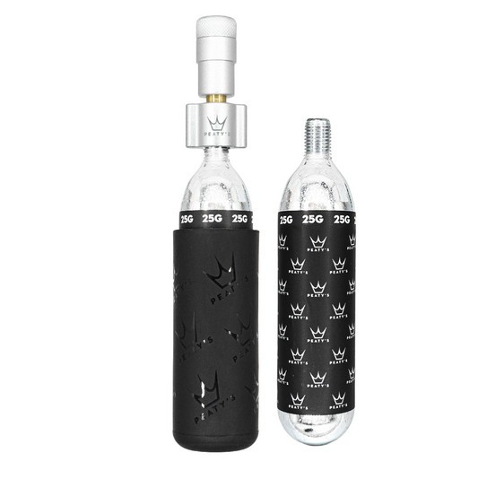 Percuteur CO2 PEATY'S HOLESHOT MTB + 2 Cartouches CO2 Filetée 25 g Silver