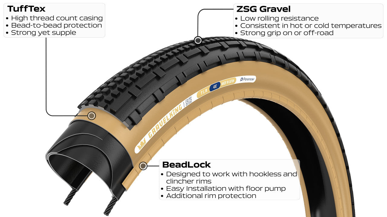 Pneu PANARACER GRAVELKING SK TLR 700x40c Tubeless Ready Noir