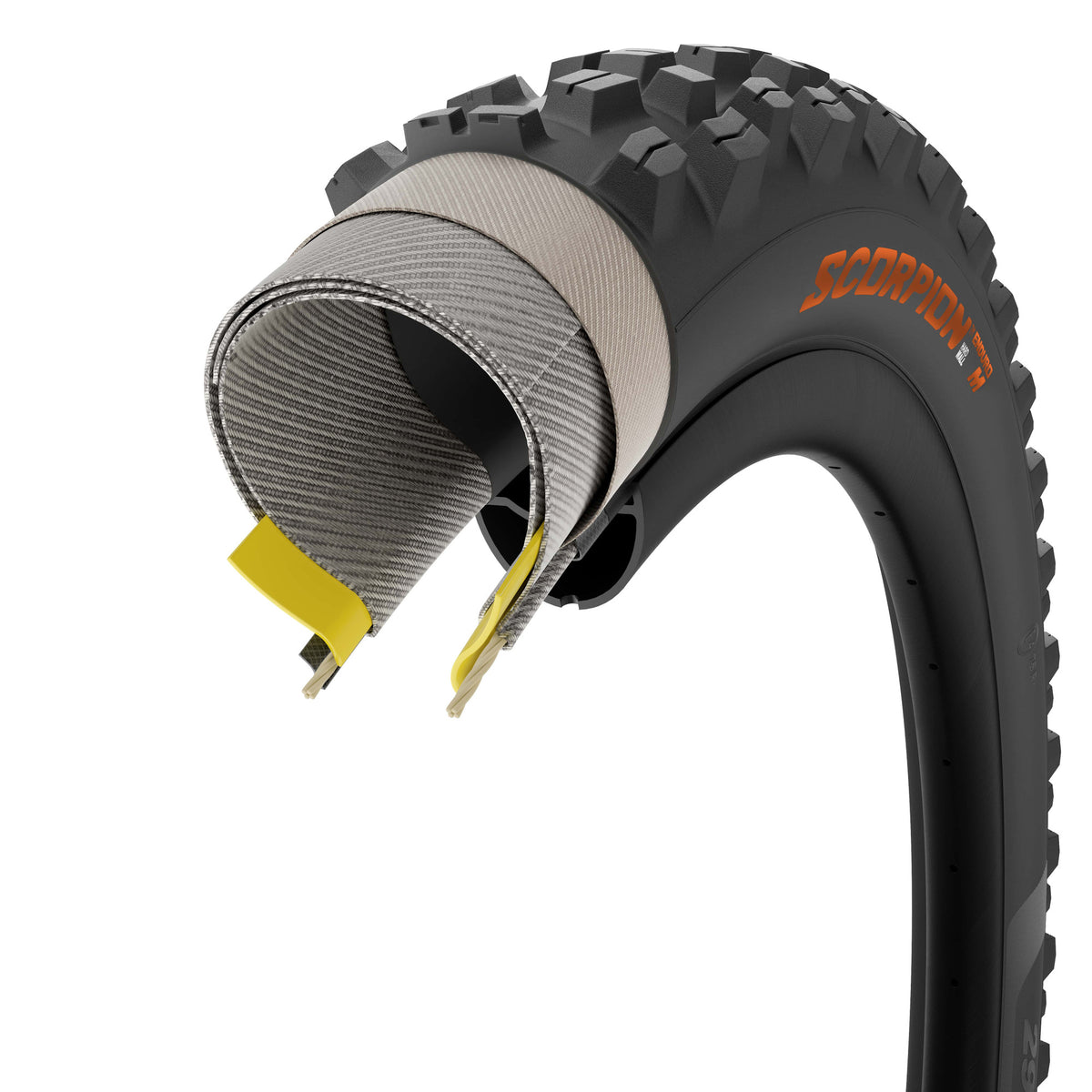 Pneu PIRELLI SCORPION ENDURO M COLOUR EDITION 29x2.60 HardWall Tubeless Ready Souple Noir/Orange