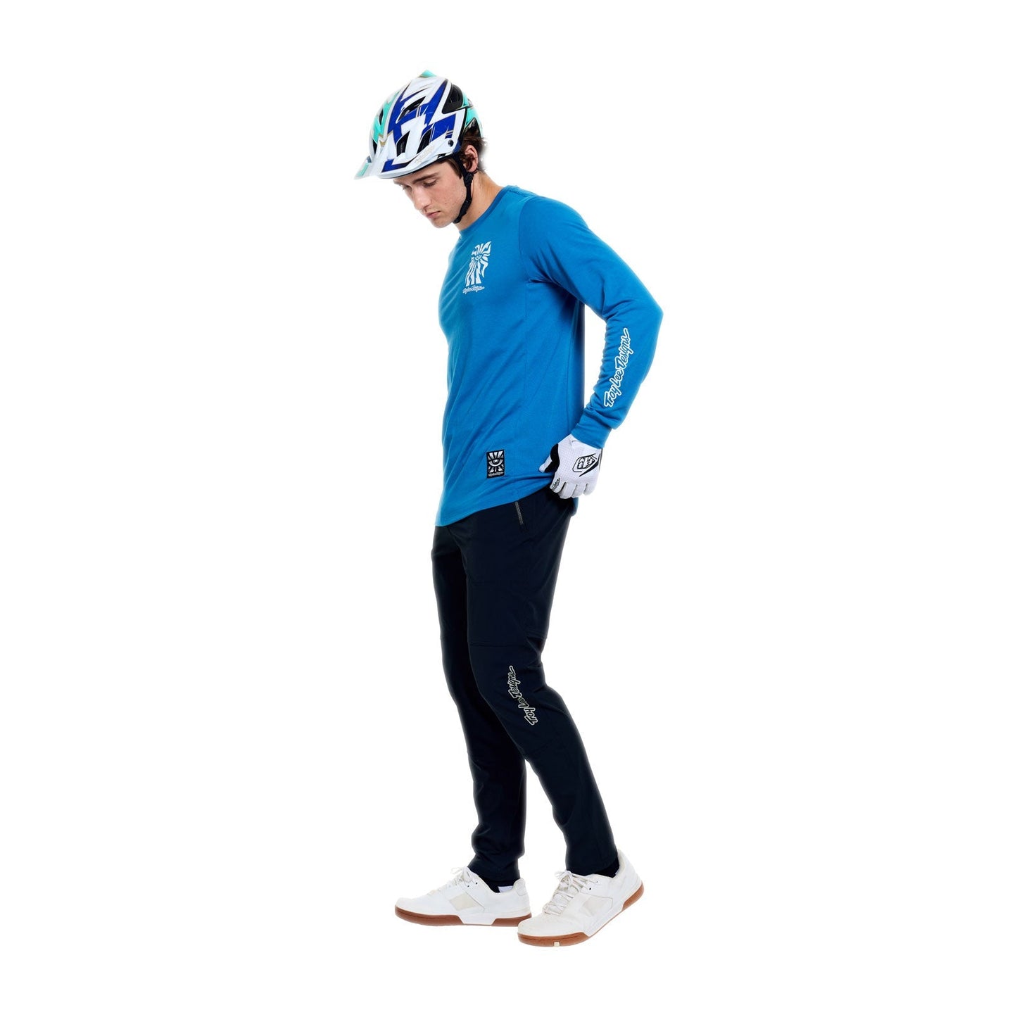 Maillot TROY LEE DESIGNS SKYLINE RIDE ONE EYE AERO Manches Longues Bleu