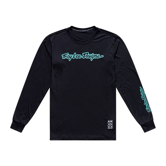 Maillot TROY LEE DESIGNS SKYLINE RIDE SIGNATURE Manches Longues Noir/Turquoise