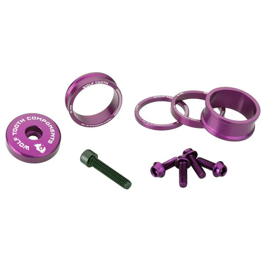Kit Entretoises, Capot de Potence et Vis WOLFTOOTH BLING KIT Ultraviolet