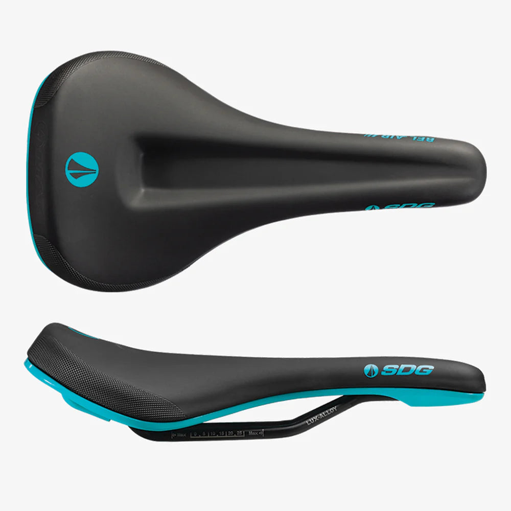 Selle SDG BEL-AIR V3 MAX Rails Lux-Alloy Noir/Turquoise