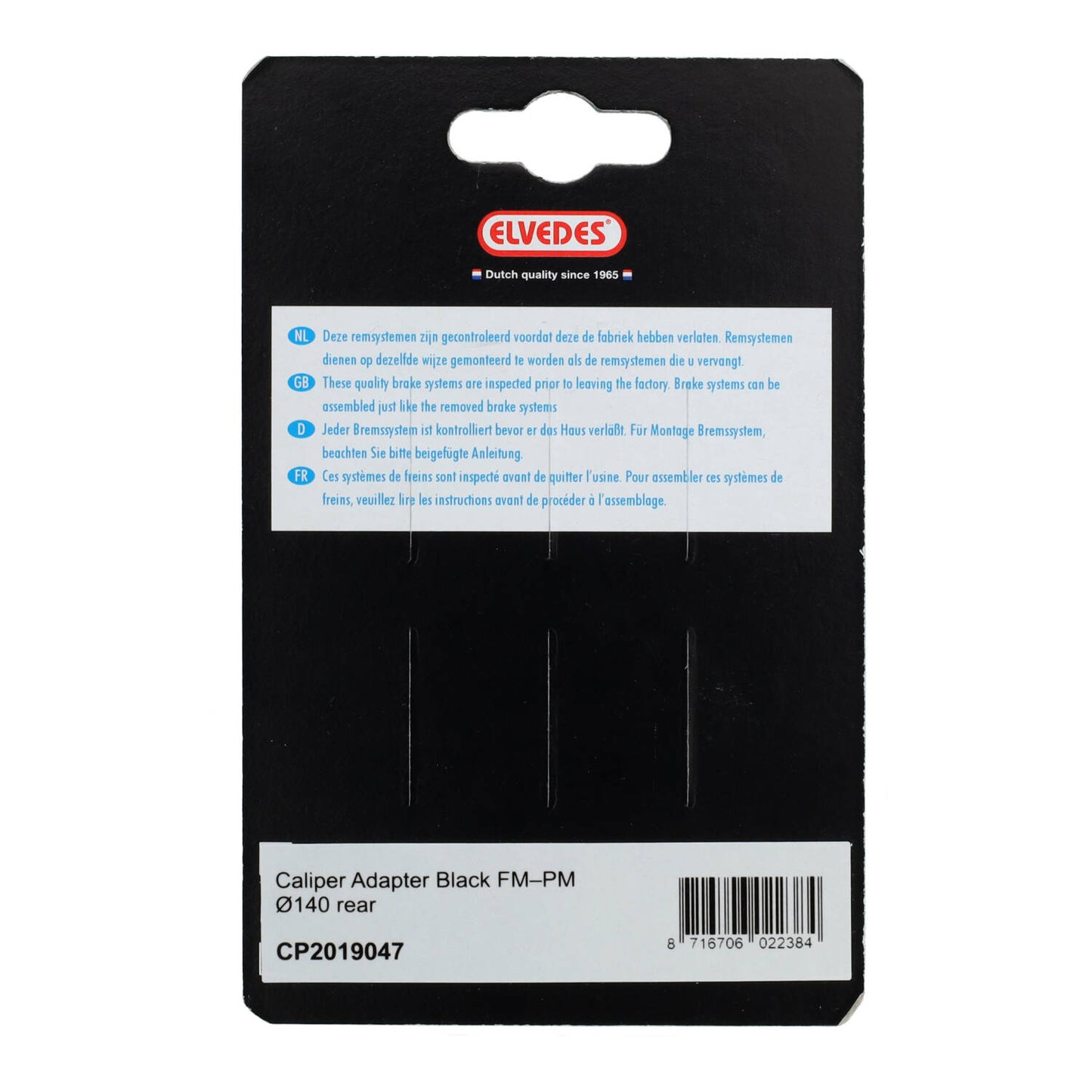 Adaptateur Etrier Arrière ELVEDES FM/PM 140mm