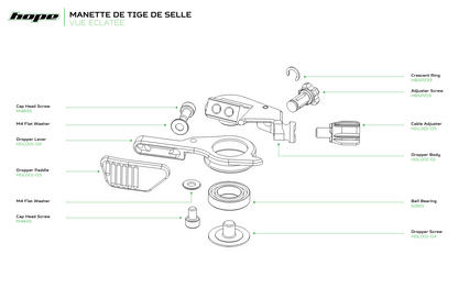 Commande de Tige de Selle HOPE Noir/Bleu