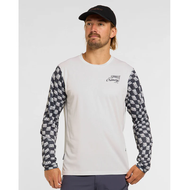 Maillot DHARCO GRAVITY OFFSET Manches Longues Blanc/Noir