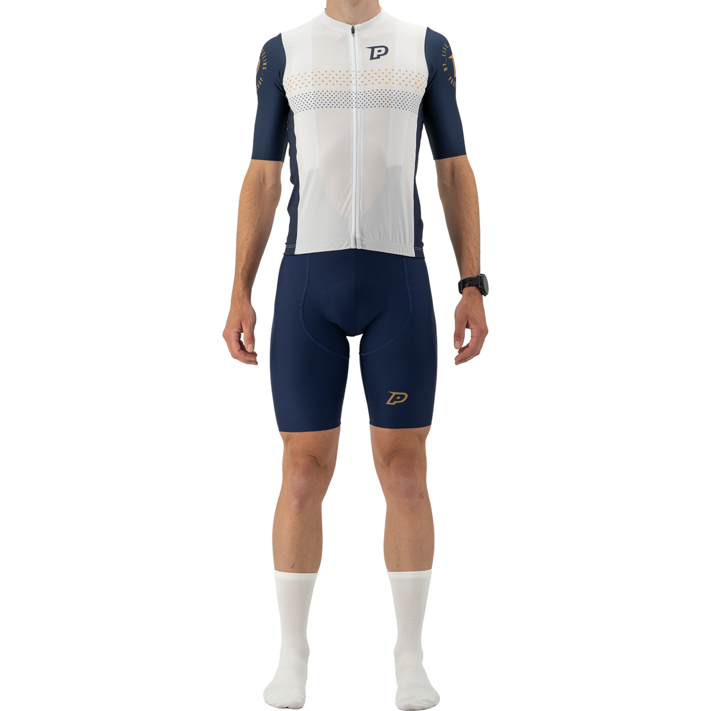 Maillot PROBIKESHOP Manches Courtes Marine/Blanc
