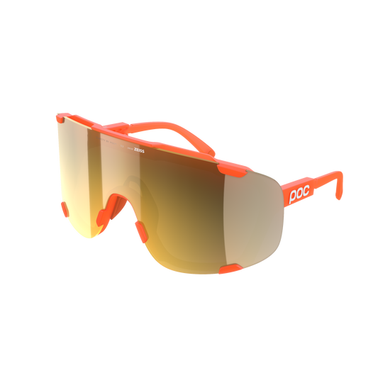 Lunettes POC DEVOUR + Orange Fluo Translucide Verre Clarity Road Partly Sunny Gold