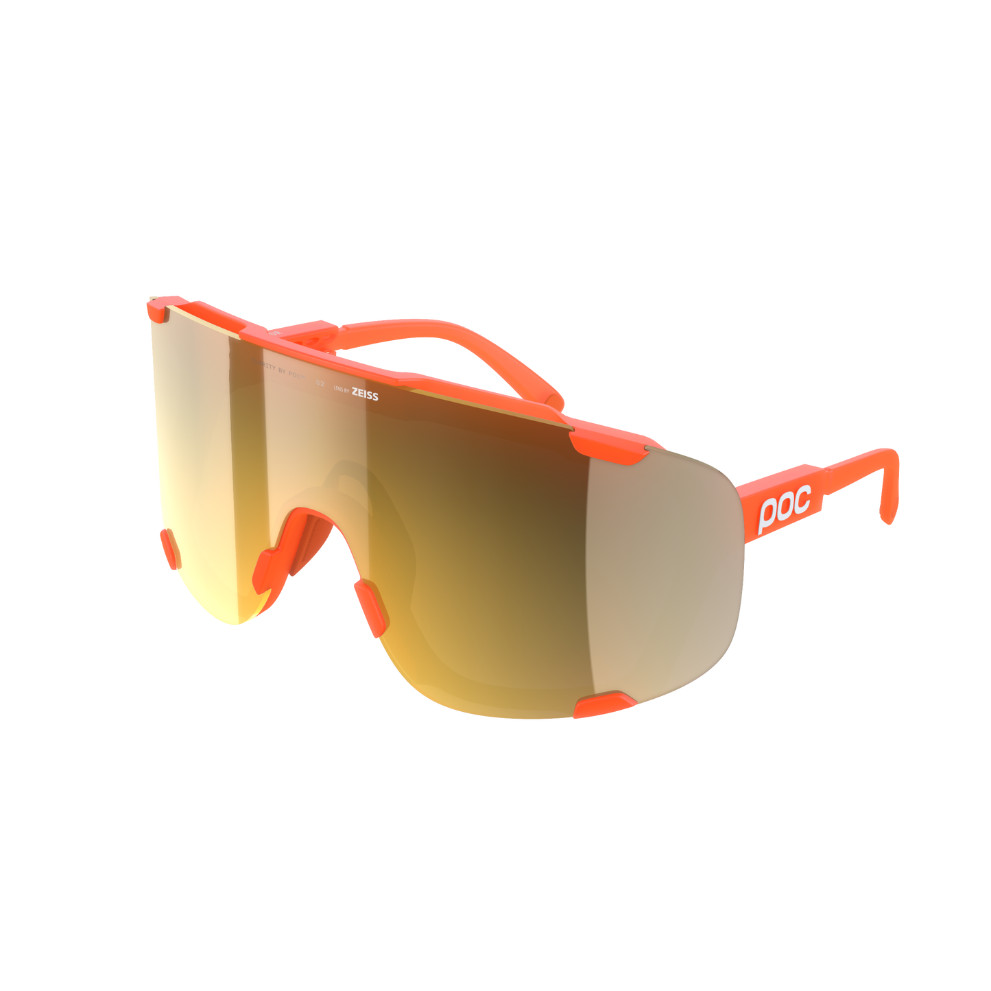 Lunettes POC DEVOUR WF + Orange Fluo Translucide Verre Clarity Road Partly Sunny Gold