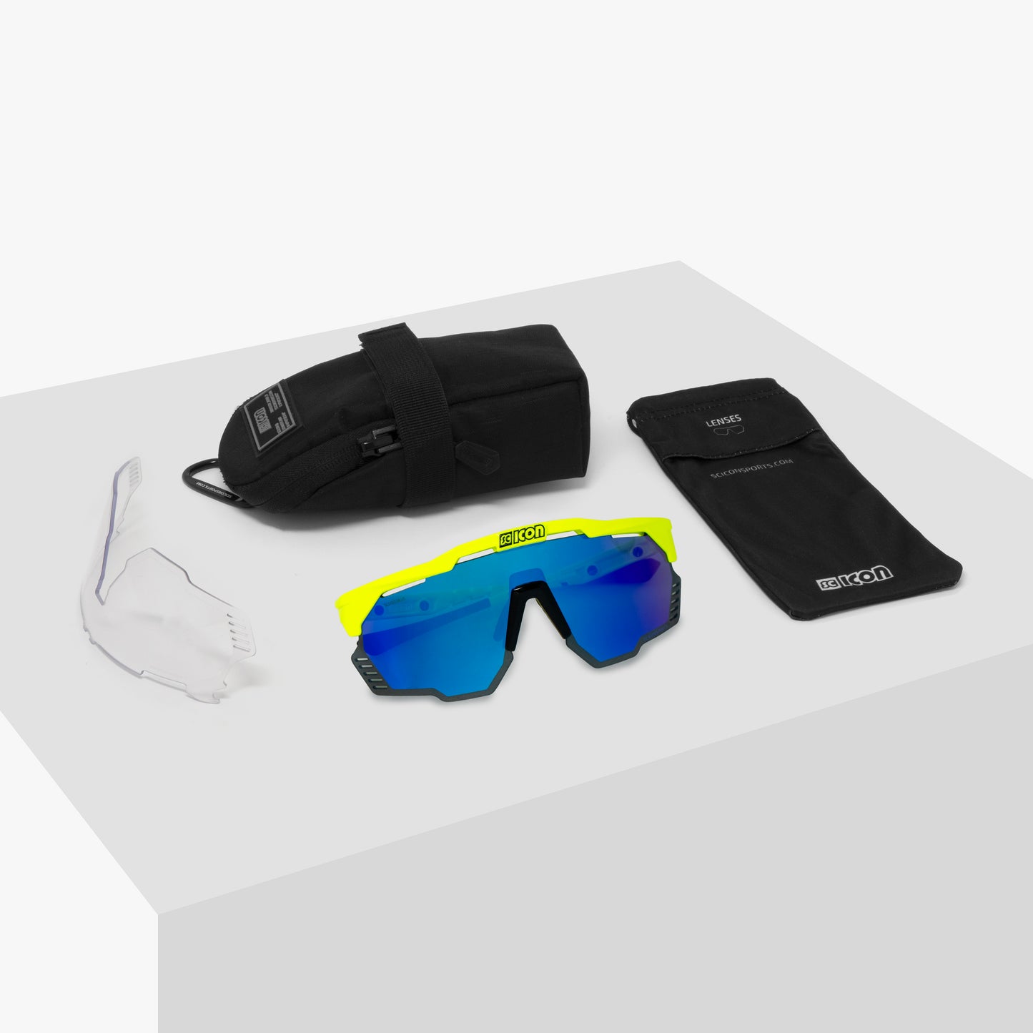 Lunettes SCICON AEROSHADE KUNKEN Jaune Fluo Multimirror Bleu