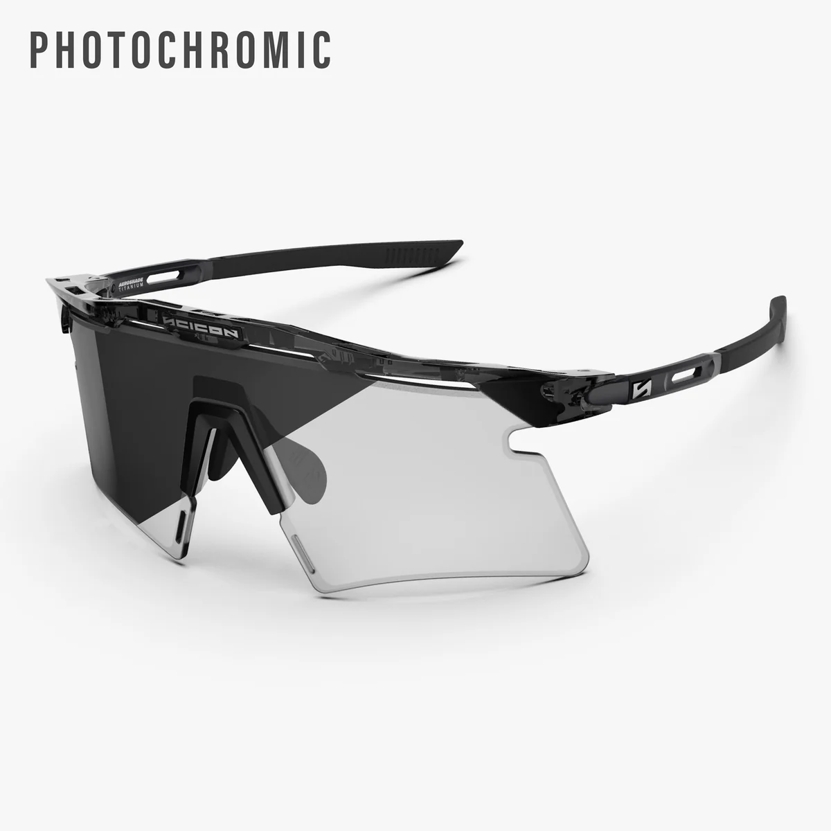 Lunettes SCICON AEROSHADE 2.0 TITANIUM Noir Crystal Gloss Verre Photochromique Grey