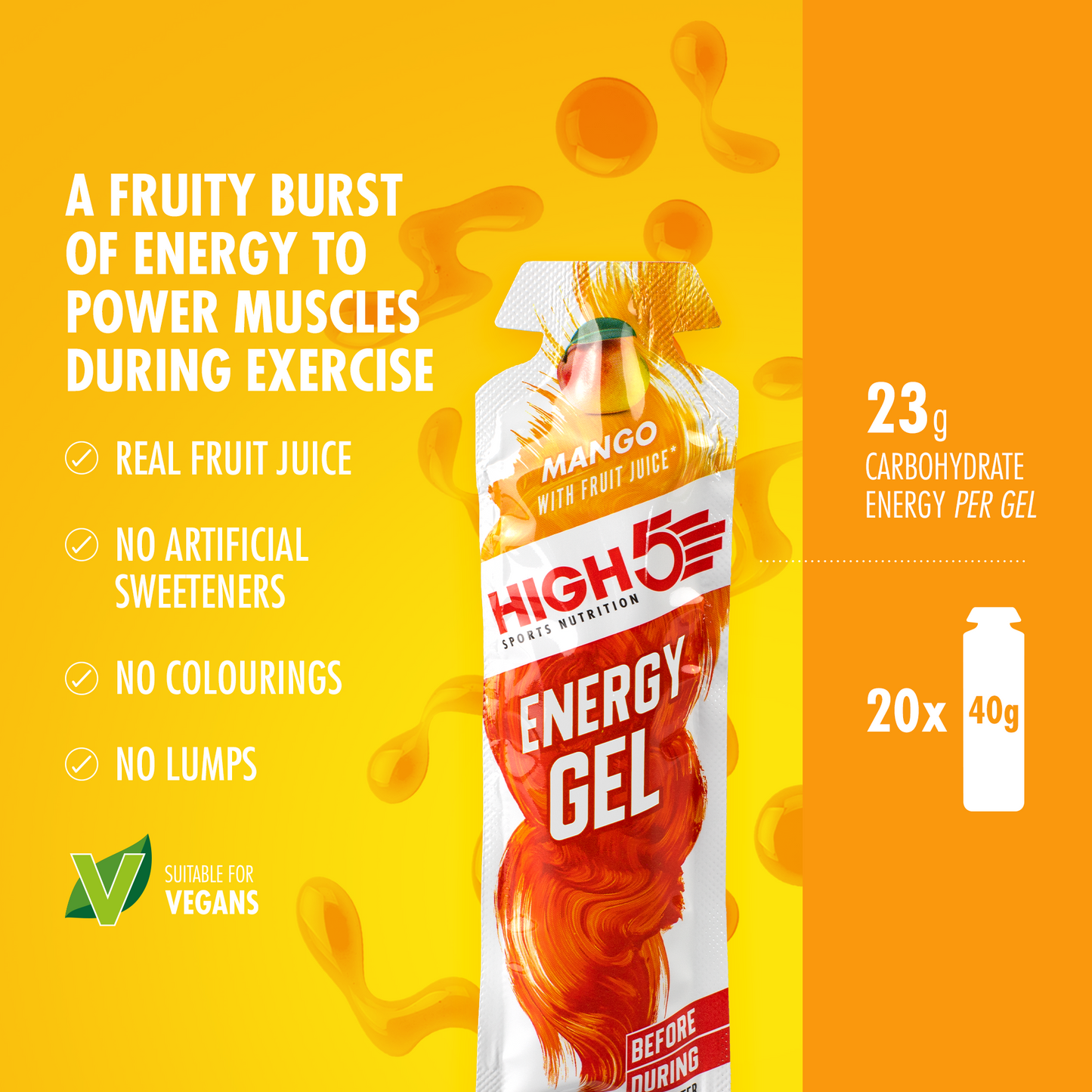 Gel Énergétique HIGH5 ENERGY GEL (40g) Mangue