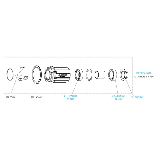 Corps de Roue Libre CAMPAGNOLO USB Type SHIMANO HG 9/10/11 V Aluminium