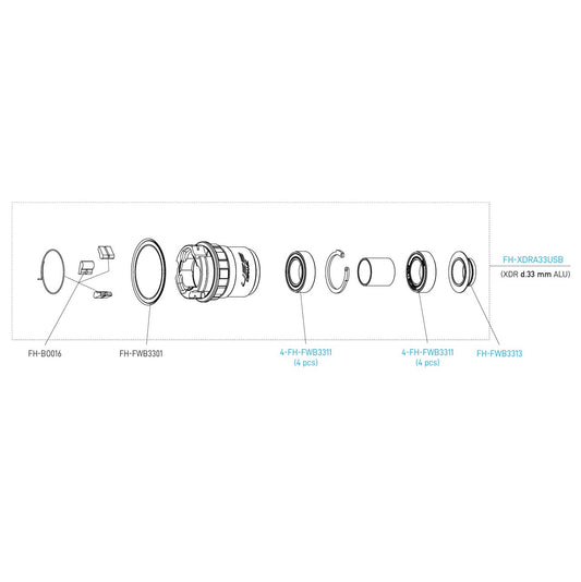 Corps de Roue Libre CAMPAGNOLO USB Type SRAM XDR 13V Aluminium