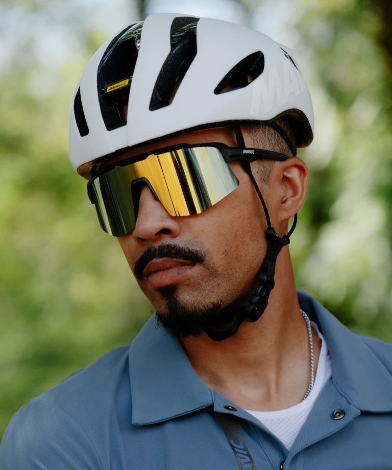 Lunettes MAVIC MVS SHIELD Noir Verre Gold/Blue