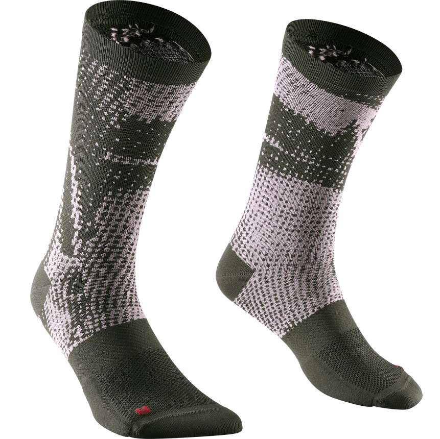 Chaussettes MAVIC ESSENTIAL GRAPHIC Kaki/Rose