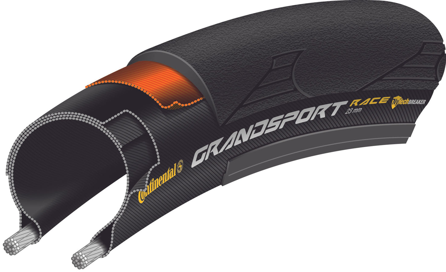 Pneu CONTINENTAL GRAND SPORT RACE 700x25c TubeType Noir