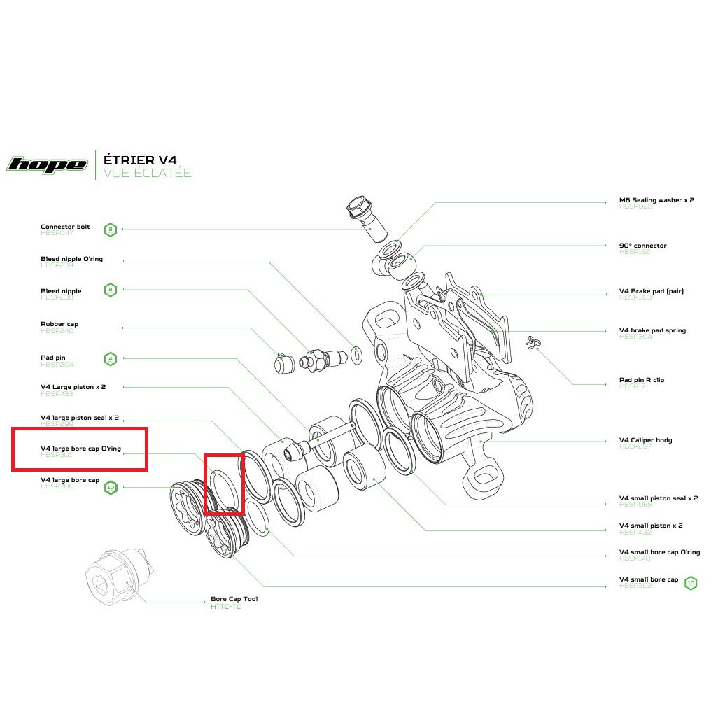 Joint Torique Large pour Bore Cap HOPE V4