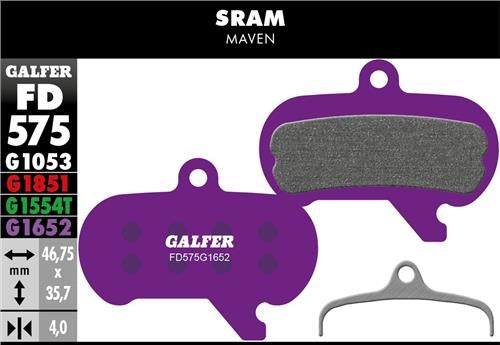 Plaquettes Semi-Métalliques E-Bike GALFER Sram Maven