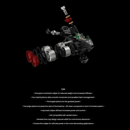 Frein Arrière HOPE TECH 4 EVO GR4 Argent/Rouge