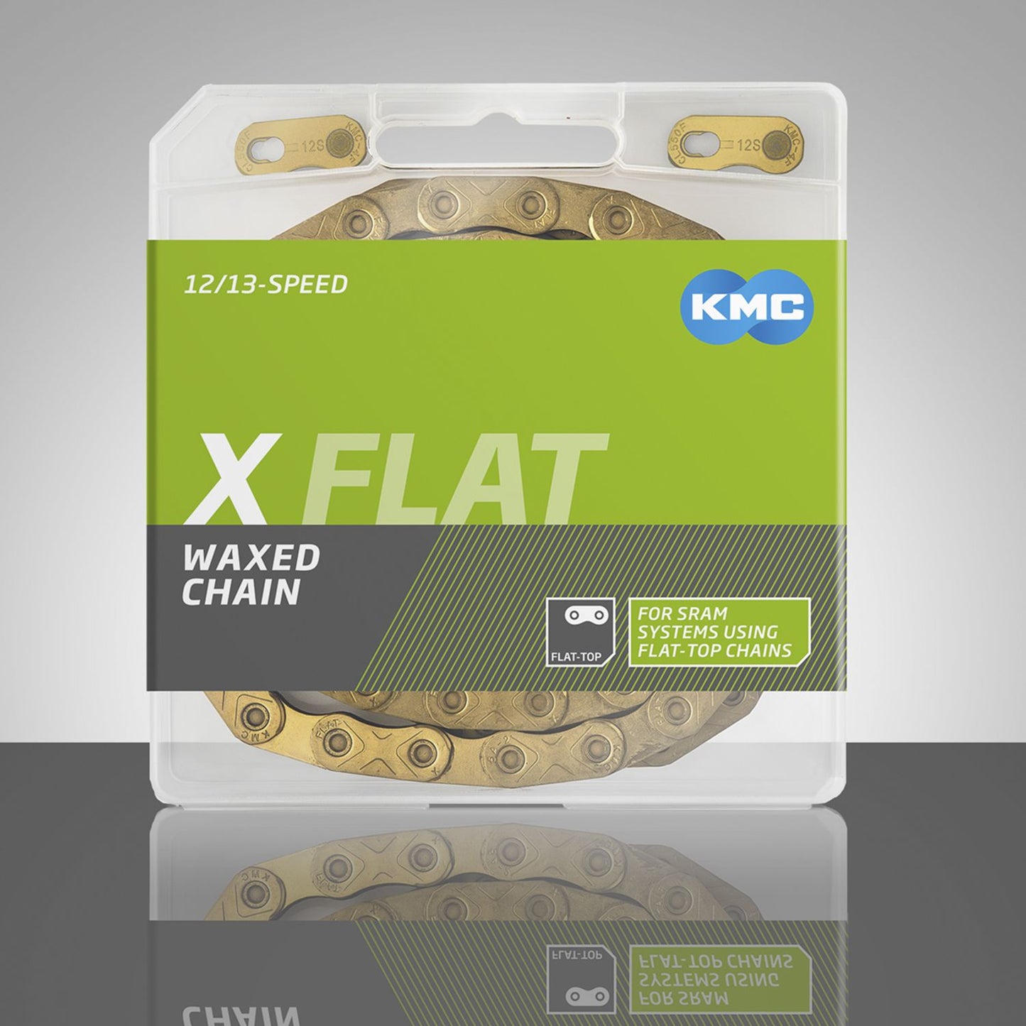 Chaîne 12/13V KMC X FLAT Waxed Ti-N Or