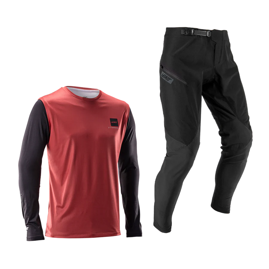 Kit Maillot + Pantalon LEATT MTB GRAVITY 1.0 Junior Noir/Rouge