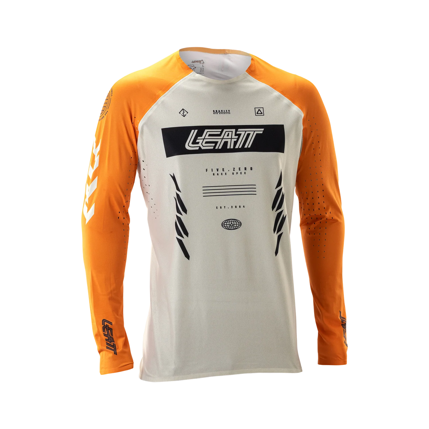 Maillot LEATT MTB GRAVITY 5.0 Manches Longues Blanc/Orange